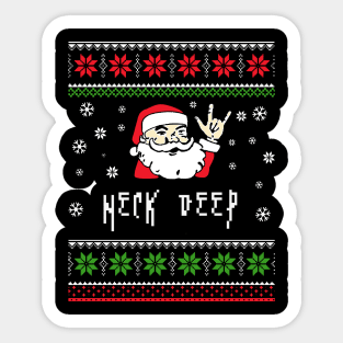 neck deep santa metal Sticker